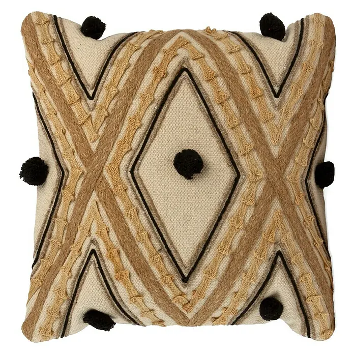 Cojín Nouk - Beige, 45 x 45 cm, 90 % algodón - Vista frontal