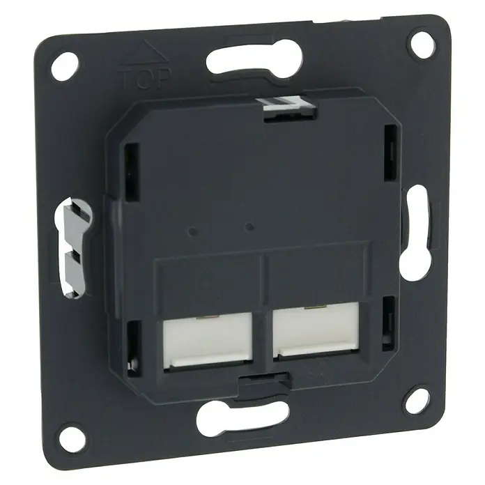 Peha Wandcontactdoos met USB  2-voudig, USB - 2 aansluitingen - Diagonaal zicht