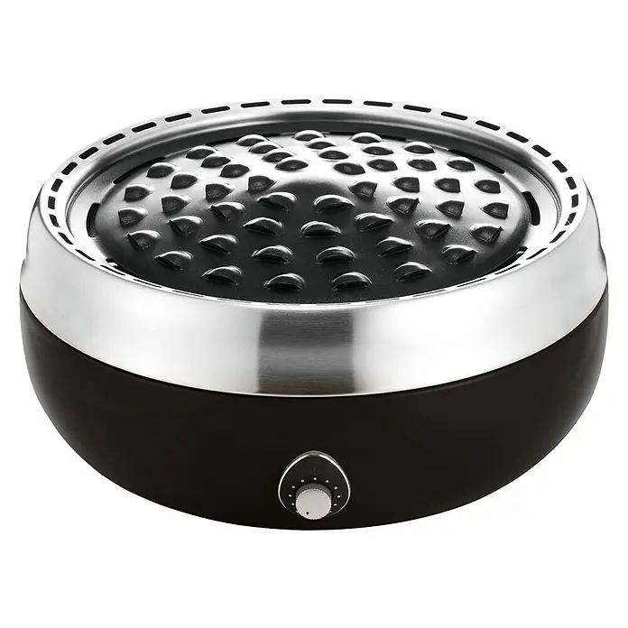 Holzkohlegrill Fun-BBQ-DELUXE - Anthrazit, Hauptgrillfläche: Ø 29 cm - Diagonale Ansicht