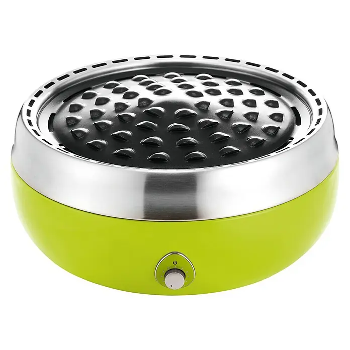 Holzkohlegrill Fun-BBQ-DELUXE - Limettengrün, Hauptgrillfläche: Ø 29 cm - Diagonale Ansicht