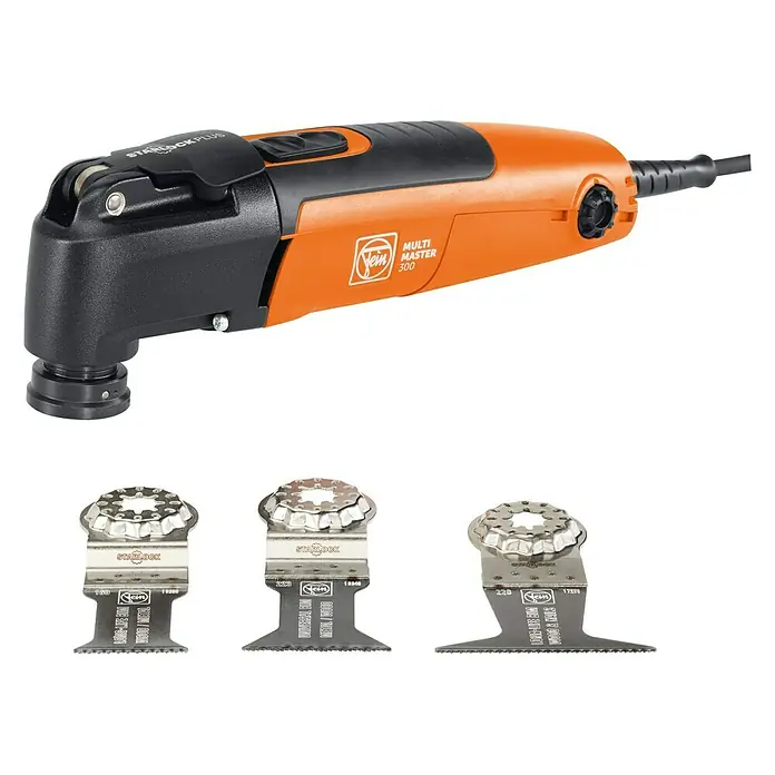 Fein MultiMaster Multiherramienta MM 300 Plus Start - 250 W, Ángulo de oscilación: ± 1,6°, Sistema STARLOCK-Plus - Vista angular