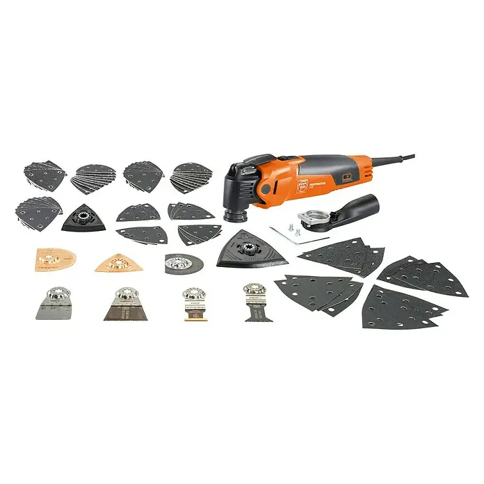 Fein Set višenamjenskog alata Multimaster MM 500 Plus - Priključna snaga: 350 W, 10.000 okr/min - 19.500 okr/min, Kut oscilacija: ± 1,7° - Dijagonalni pogled