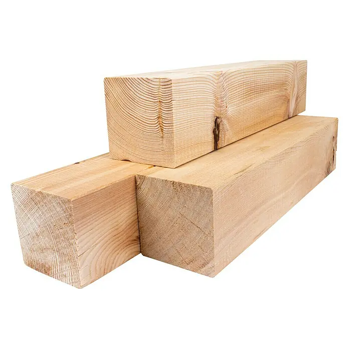 Holzpfosten - Lärche, Natur, L x B x H: 200 x 9 x 9 cm - Diagonale Ansicht