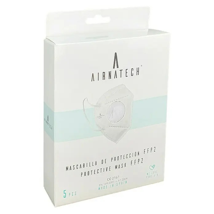 Mascarilla AIRNATECH AIR-E013® - FFP2, 5 ud., Blanco - Vista angular
