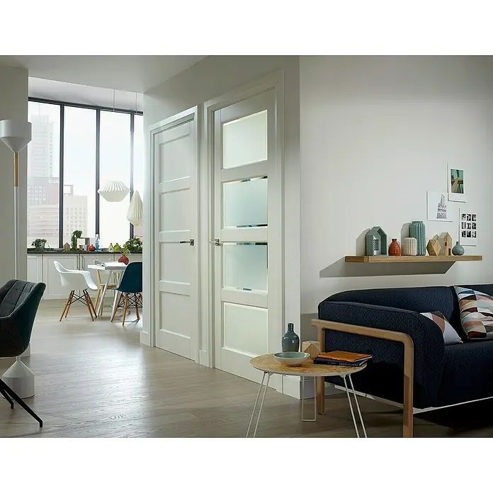 Solid Elements Binnendeur SE 2025 diverse glasopties - 78 x 201,5 cm, Wit, Stomp, Massief - Sfeeropname
