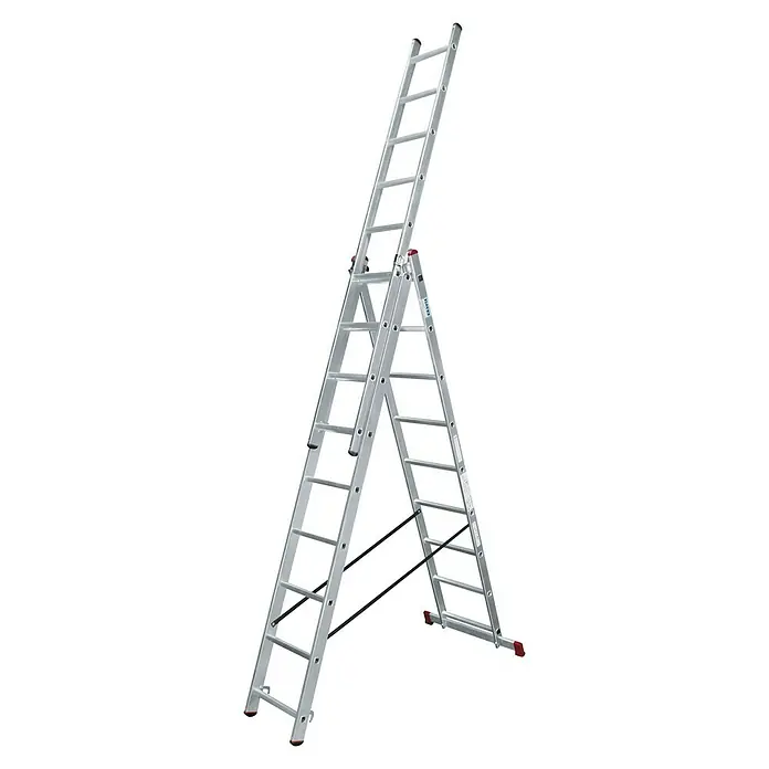 Schuifladder met sporten - 3 x 9 sporten - Diagonaal zicht