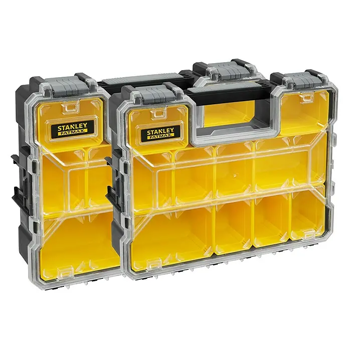 Stanley FatMax Assortimentsdoos Duopack - b x d x h: 44,6 x 11,6 x 35,7 cm, Aantal vakken: 10 - Diagonaal zicht