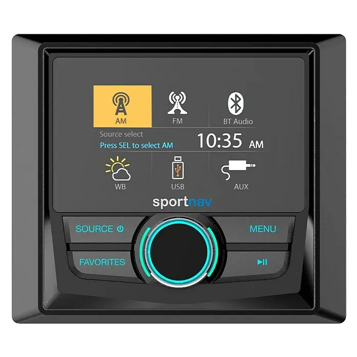 Sportnav Equipo de música marino SPOH401 - Tipo de pantalla: 3,5” TFT, 12 V V - Vista frontal