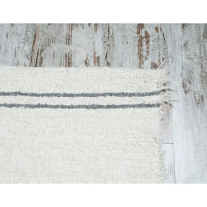 Alfombra textil plana Andina - Blanco, 120 x 70 cm, 70% algodón 30% poliéster - Primer plano