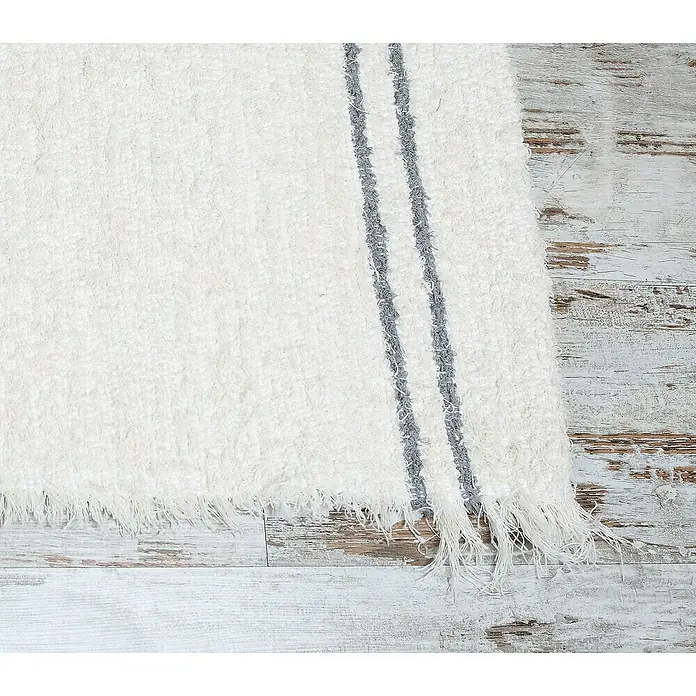 Alfombra textil plana Andina - Blanco, 120 x 70 cm, 70% algodón 30% poliéster - Primer plano