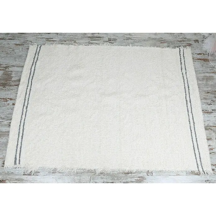Alfombra textil plana Andina - Blanco, 120 x 70 cm, 70% algodón 30% poliéster - Foto ambiente