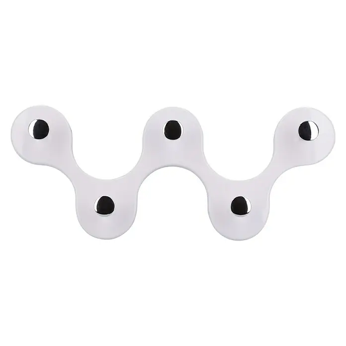 Siro Hakenleiste 01047 Reinweiß - L x H: 248 x 103 mm, Anzahl Haken: 5 Stk. - Vorderansicht