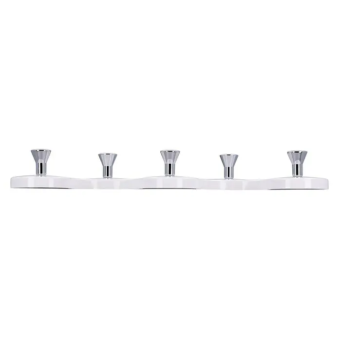 Siro Hakenleiste 01047 Reinweiß - L x H: 248 x 103 mm, Anzahl Haken: 5 Stk. - Vorderansicht