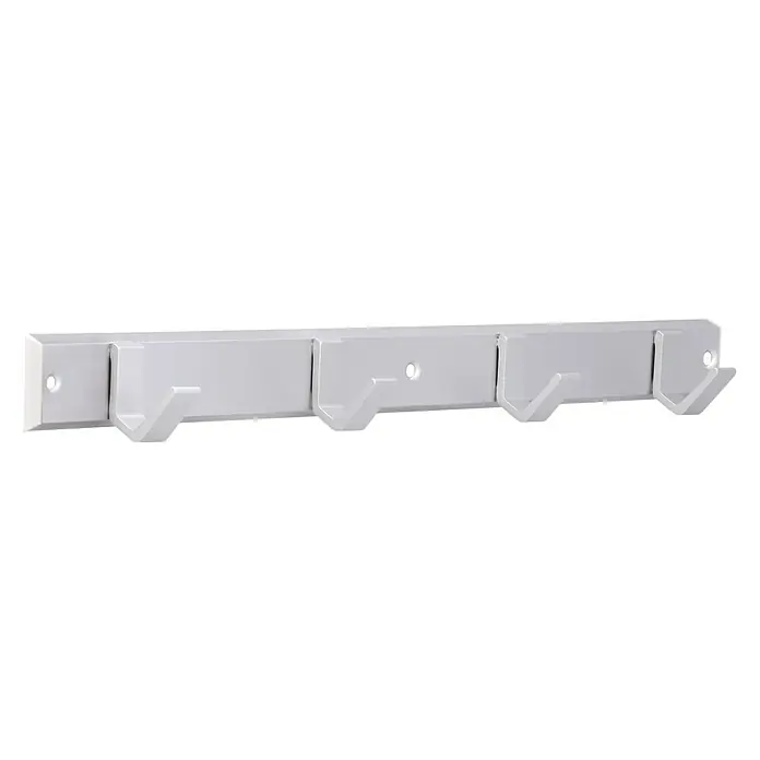 Letev za obešanje 2083 aluminij bela - Do x V: 450 x 44 mm, Število kaveljčkov: 4 kos - Pogled pod kotom