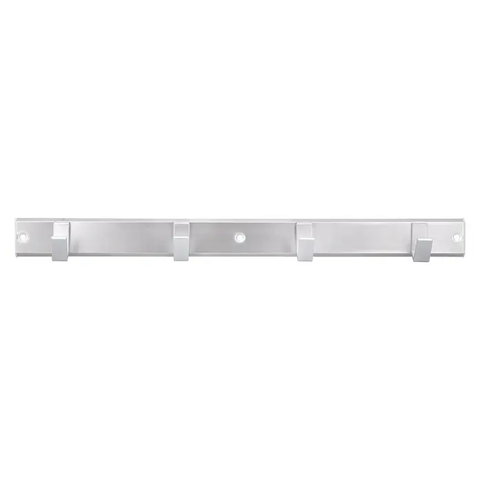 Letev za obešanje 2083 aluminij bela - Do x V: 450 x 44 mm, Število kaveljčkov: 4 kos - Pogled od spredaj