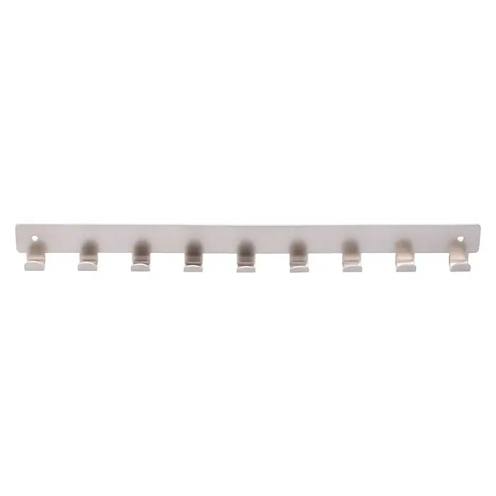 Siro Hakenleiste - L x H: 366 x 41 mm, Anzahl Haken: 9 Stk., Vernickelt - Vorderansicht