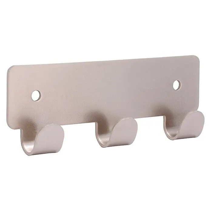 Siro Hakenleiste - L x H: 114 x 41 mm, Anzahl Haken: 3 Stk., Vernickelt - Diagonale Ansicht