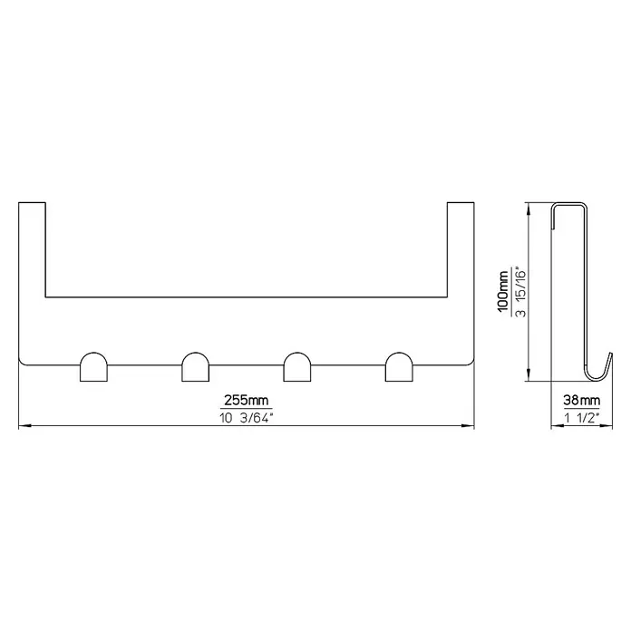 Siro Türgarderobe - L x H: 255 x 100 mm, Vernickelt