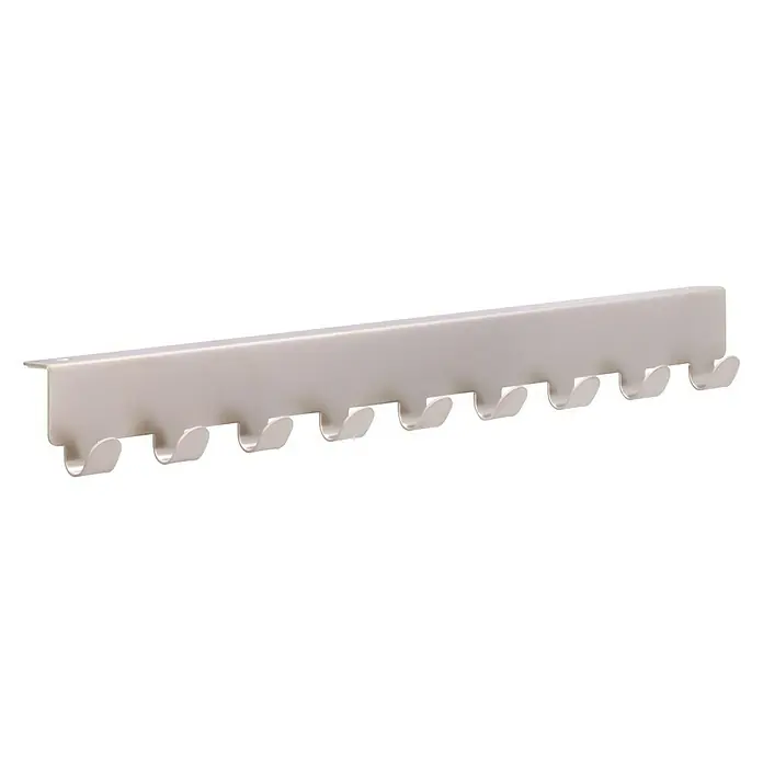 Siro Türgarderobe 2303 - L x H: 366 x 41 mm, Anzahl Haken: 9 Stk., Vernickelt - Diagonale Ansicht