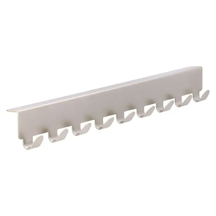 Siro Türgarderobe 2303 - L x H: 366 x 41 mm, Anzahl Haken: 9 Stk., Vernickelt - Diagonale Ansicht