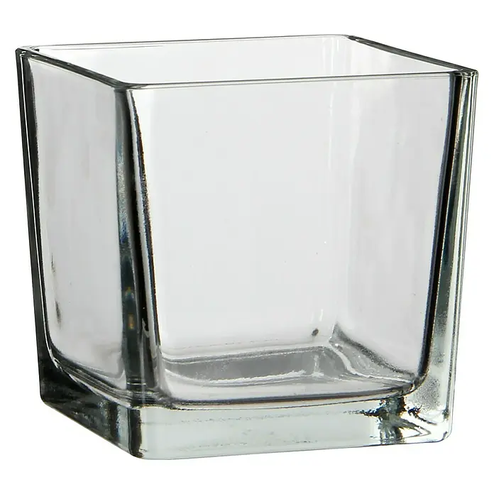 Staklena vaza - D x Š x V: 12 x 12 x 12 cm, Prozirno - Dijagonalni pogled