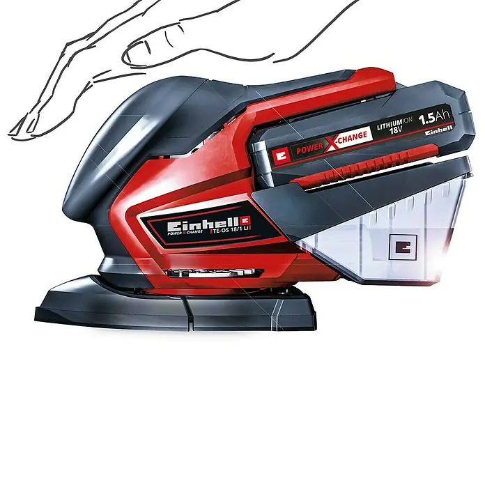 Einhell Power X-Change Akku-Multischleifer TE-OS 18/150 Li Solo - Ohne Akku, 18 V, 24.000 U/min - Detailaufnahme