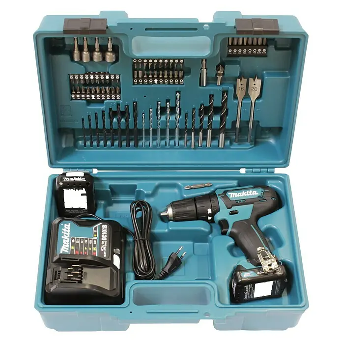 Makita Akku-Schlagbohrschrauber HP333DSAX1 - 12 V, 2 Akkus, 2 Ah, Leerlaufdrehzahl: 0 U/min - 1.700 U/min - Ansicht von oben