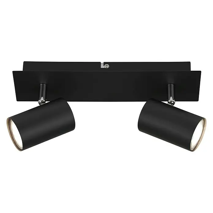 Briloner Regleta Run - 40 W, 2 ud., L x An x Al: 80 x 290 x 123 mm, Negro, GU10 - Vista frontal
