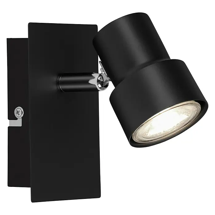 Briloner Foco de una luz LED Rock - 5 W, L x An x Al: 80 x 120 x 120 mm, Negro, Blanco cálido - Vista angular