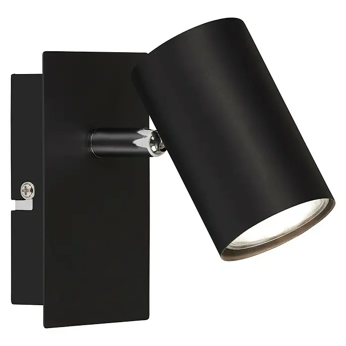 Briloner Foco de una luz Run - 40 W, L x An x Al: 80 x 120 x 123 mm, Negro, GU10 - Vista angular