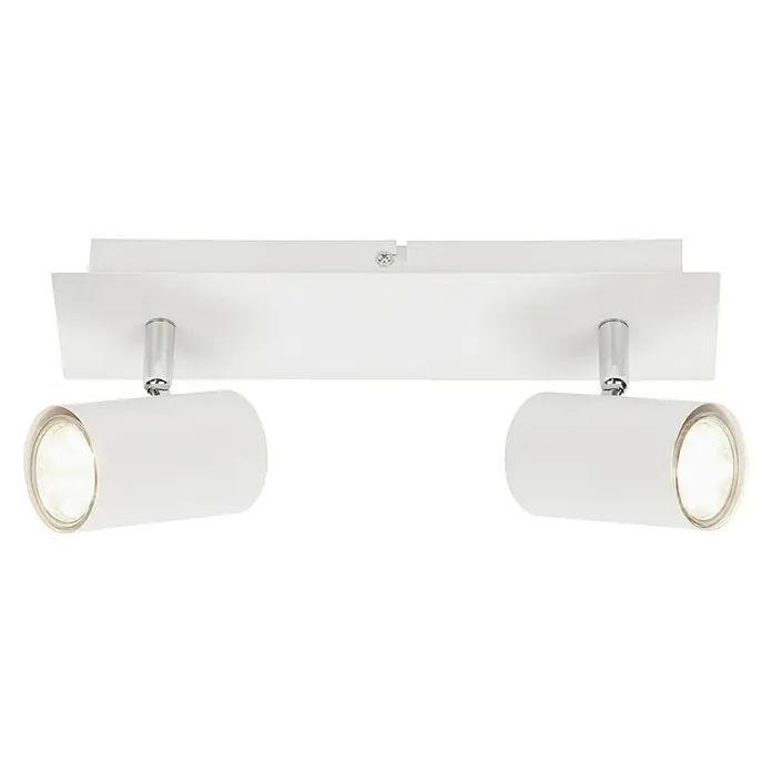 Briloner Regleta Run - 40 W, 2 ud., L x An x Al: 80 x 290 x 123 mm, Blanco, GU10 - Vista frontal