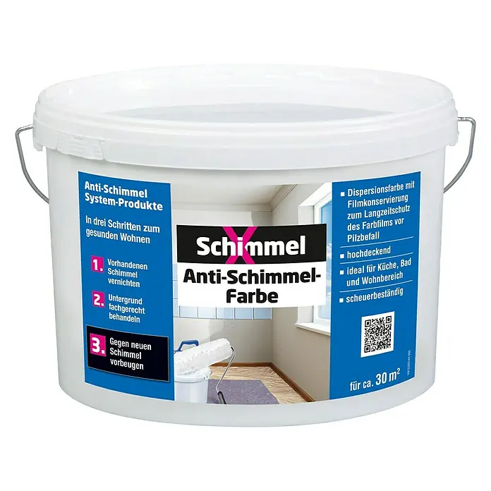 SchimmelX Wandfarbe Anti-Schimmel-Farbe - Weiß, 5 l, Matt - Vorderansicht