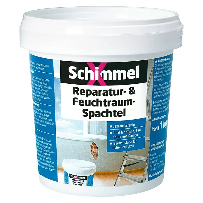 SchimmelX Reparaturspachtel Feuchtraum-Spachtel - 1 kg - Vorderansicht