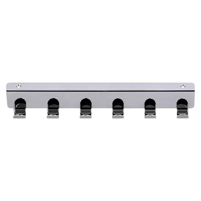 Siro Türgarderobe - L x H: 240 x 41 mm, Anzahl Haken: 6 Stk., Verchromt - Vorderansicht