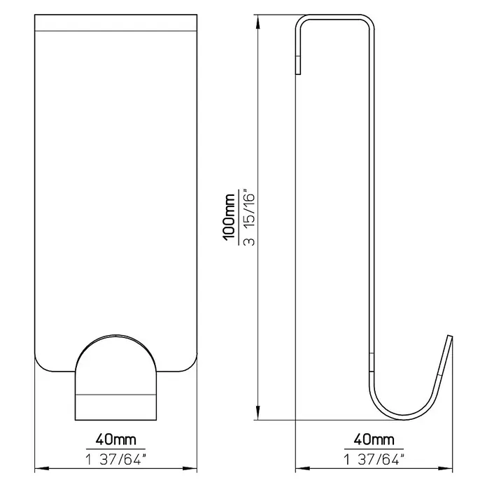 Siro Garderobenhaken 2180 - L x H: 99 x 40 mm, 3 Haken, Verchromt