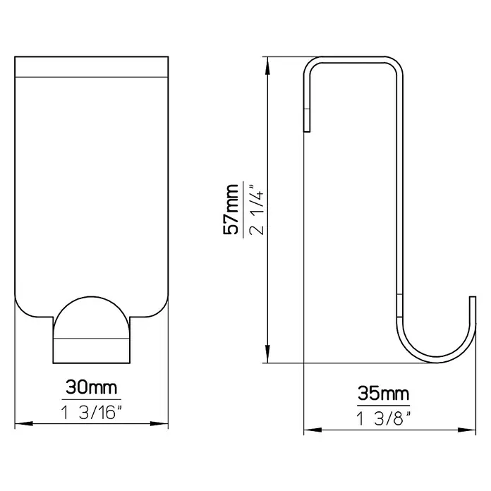 Siro Garderobenhaken 2179 - L x H: 60 x 30 mm, Ausstattung: 5 Haken, Verchromt