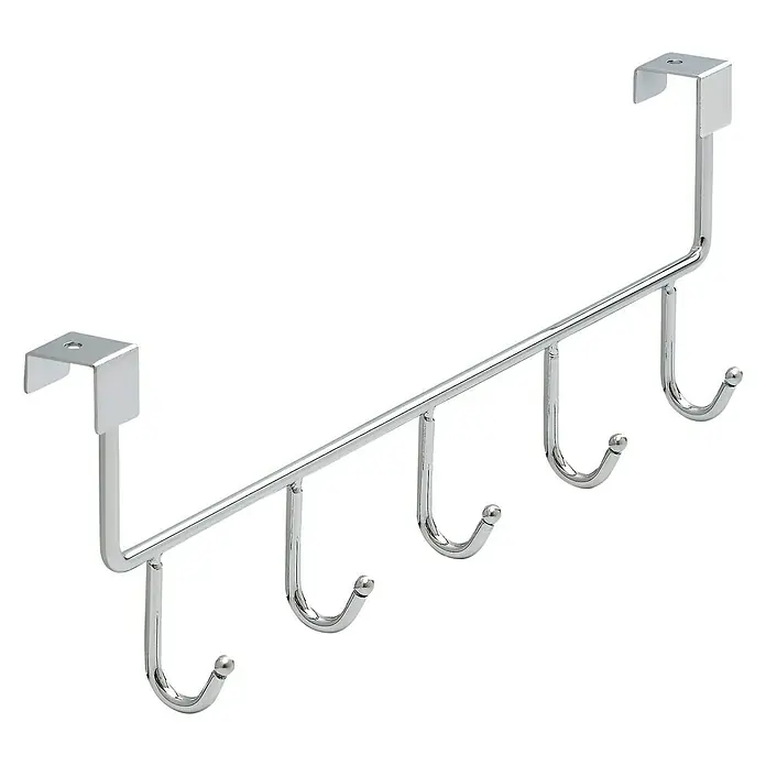 Siro Türgarderobe 2378 - L x H: 355 x 110 mm, Anzahl Haken: 5 Stk., Verchromt - Diagonale Ansicht