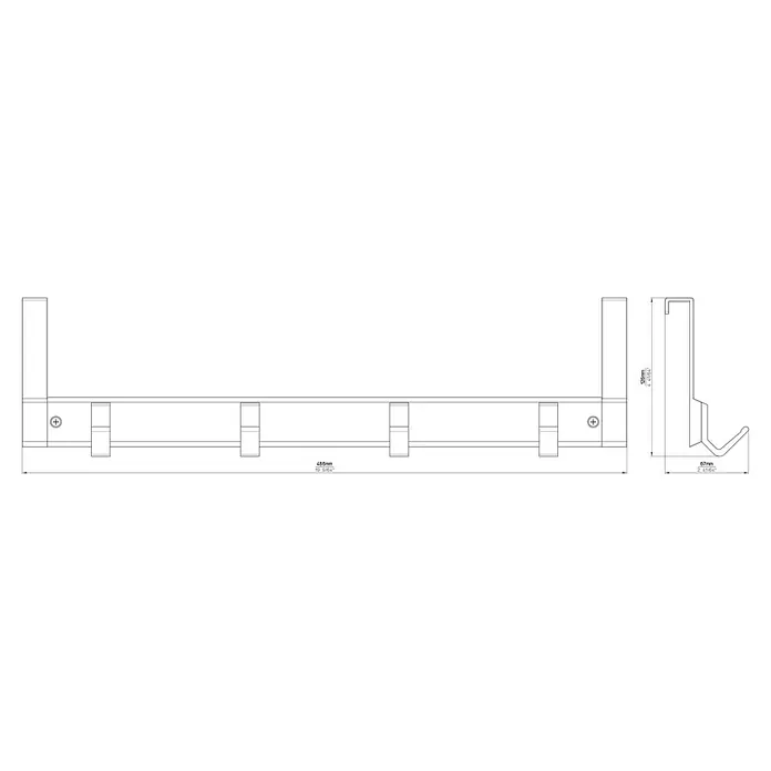 Siro Garderobenleiste - L x H: 486 x 126 mm