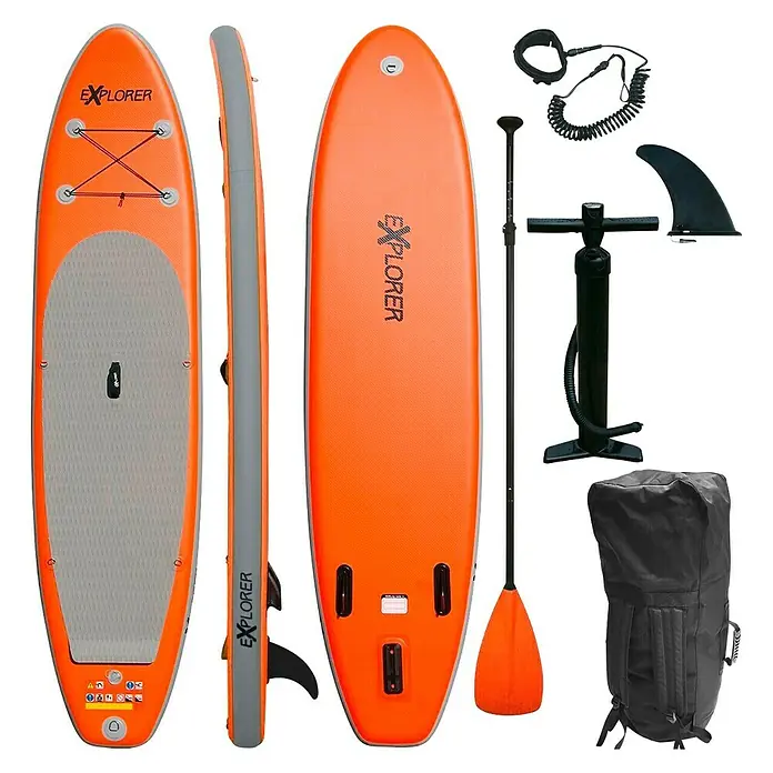 Explorer SUP-Board-Set 320 - L x B x H: 320 x 76 x 15 cm, Nutzlast: 130 kg, Orange, Aufblasbar - Vorderansicht