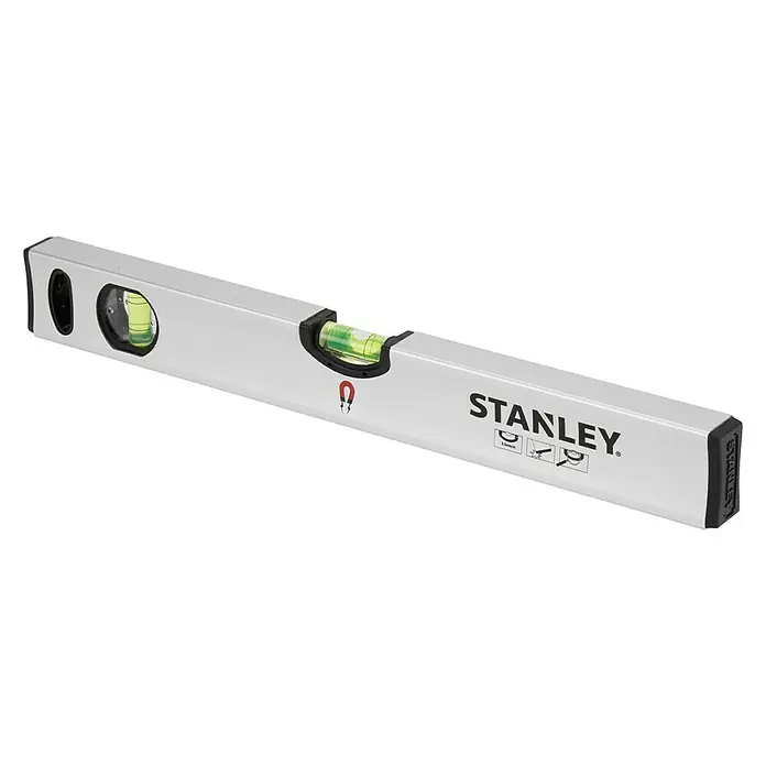 Stanley Nivel de burbuja Classic Magnético - Largo: 40 cm, Número de niveles de burbuja: 2 ud. - Vista angular