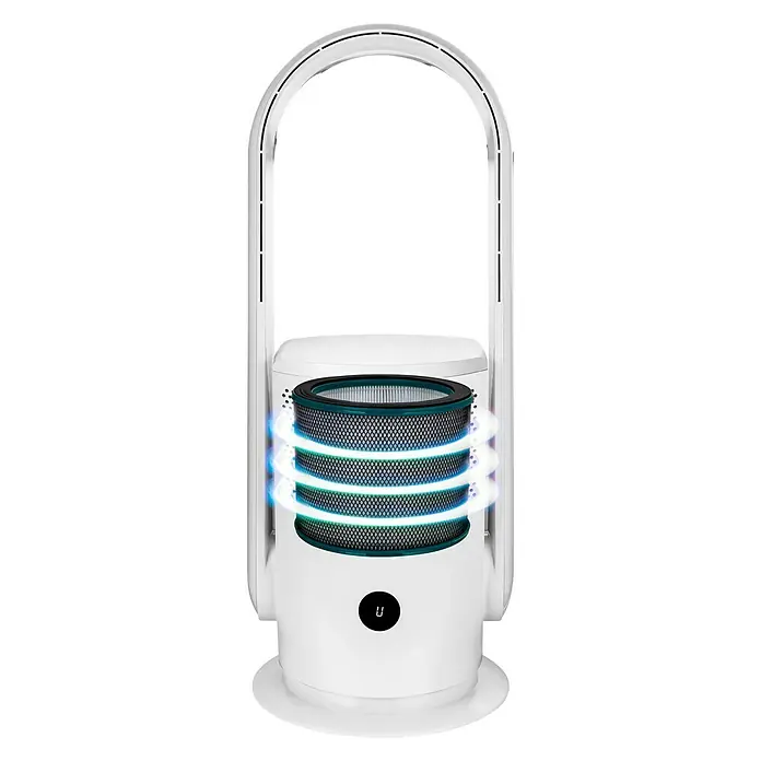Proklima Mini toranj ventilator - Pročišćavanje zraka, Maksimalni protok zraka: 1.650 m³/h, Visina: 59,2 cm, Bijele boje - Pogled sprijeda
