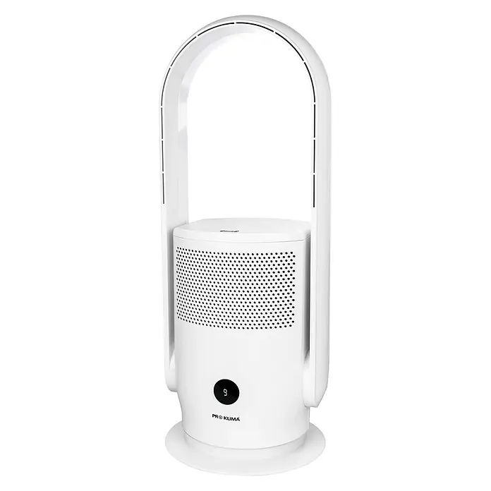 Proklima Mini toranj ventilator - Pročišćavanje zraka, Maksimalni protok zraka: 1.650 m³/h, Visina: 59,2 cm, Bijele boje - Dijagonalni pogled