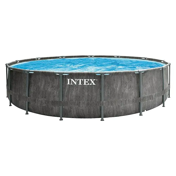 Intex Set bazen s priborom Frame Pool - Ø x V: 457 x 122 cm, 16,8 m³, Sive boje - Pogled sprijeda