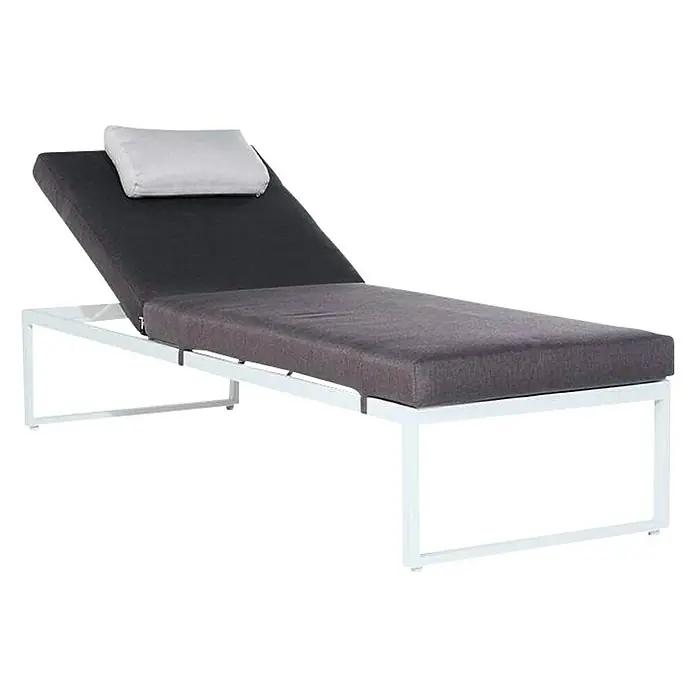 SENSUM Sonnenliege Skepparholmen - L x B x H: 200 x 67 x 32 cm, Grau/Weiß - Diagonale Ansicht