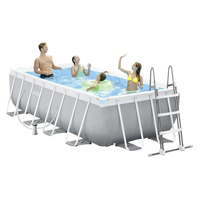 Intex Set bazen s priborom Frame Pool - D x Š x V: 400 x 200 x 100 cm, Zapremnina: 6.836 l, Sive boje - Proizvod u upotrebi