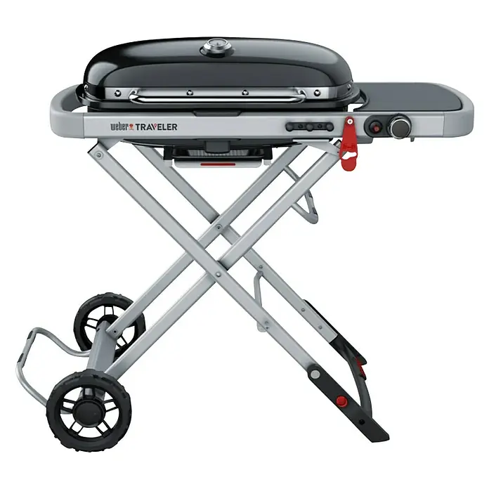 Weber Plinski roštilj Traveller - Broj plamenika: 1, Dimenzija rešetke za pečenje: 63,5 x 34,3 cm, 3,8 kW - Pogled s lijeve strane