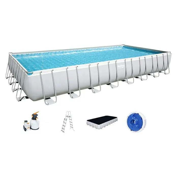 Pravokutni bazen s priborom Bestway - Power Steel - D x Š x V: 640 x 274 x 132 cm, 19.281 l - Dijagonalni pogled