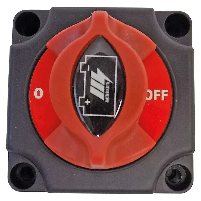 Interruptor de batería 2 posiciones - 12 V - 24 V, Corriente de carga: 300 A - Vista descendente