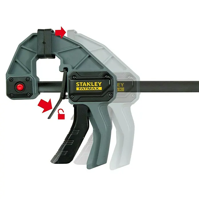 Stanley FatMax Einhandzwinge - Spannweite: 300 mm, Ausladung: 78 mm - Anwendungsbeispiel