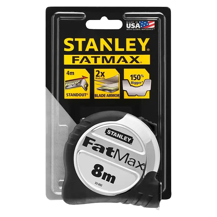 Stanley Kapselmaßband Pro Blade Armor - Länge Maßband: 8 m, Bandbreite: 32 mm - Vorderansicht